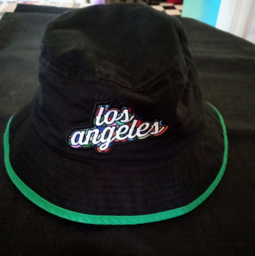 Los Angeles bucket hat. Color black. Men's. 100% cotton